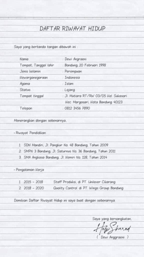 Contoh-CV-yang-Menggunakan-Tulisan-Tangan